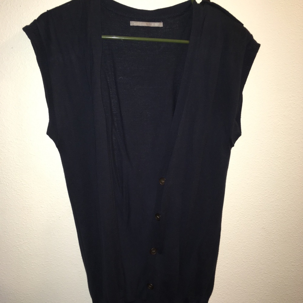 Navy Nordstrom button up sweater vest